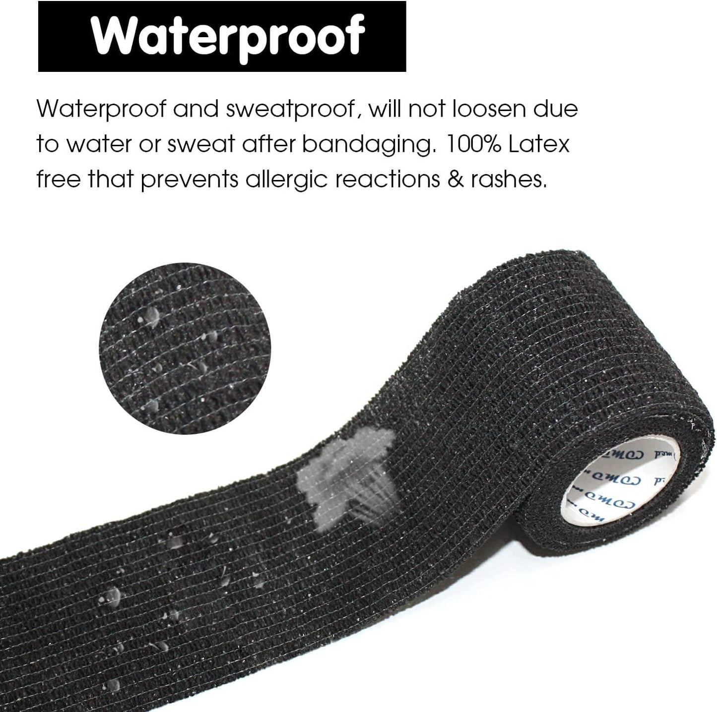 Sock Tape - Black - Self Adherent Cohesive Bandage Tape - SDSOX
