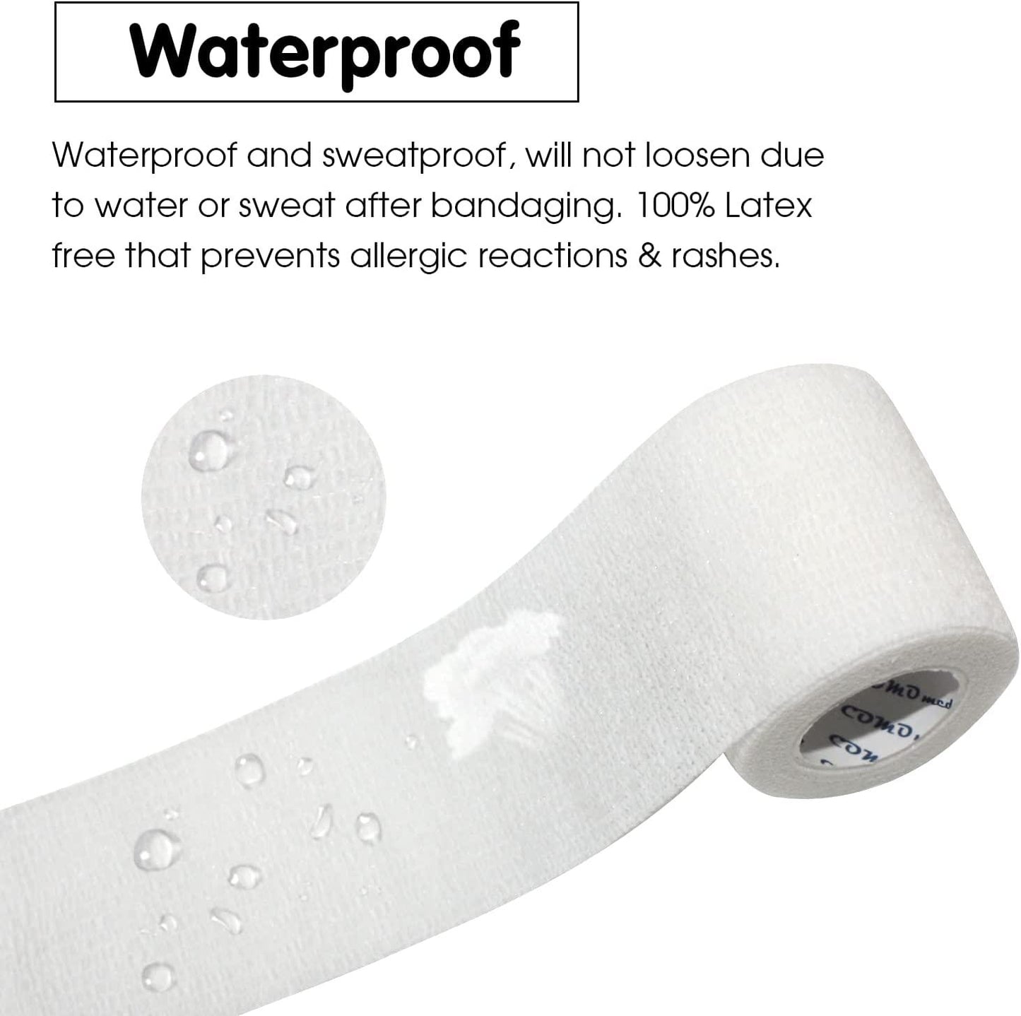 Sock Tape - White - Self Adherent Cohesive Bandage Tape - SDSOX