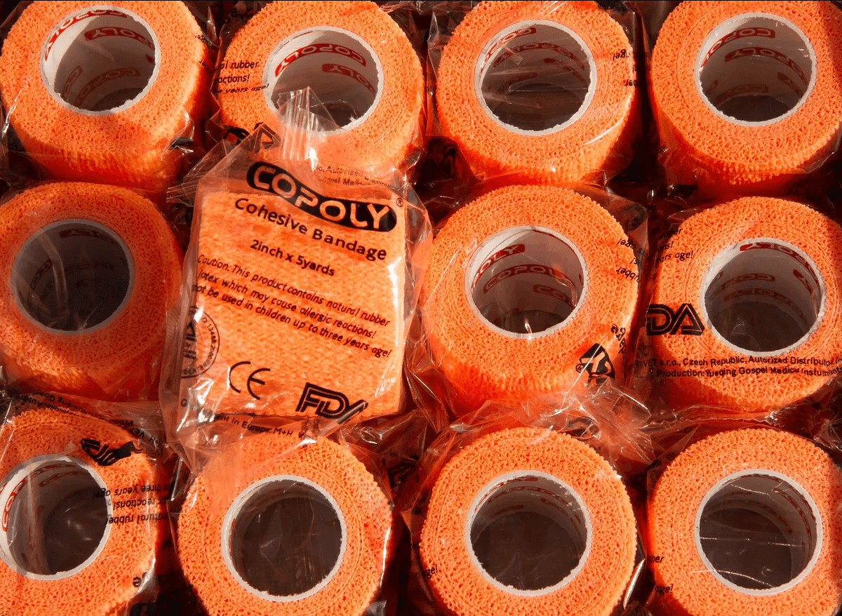 Sock Tape - Orange - Self Adherent Cohesive Bandage Tape - SDSOX